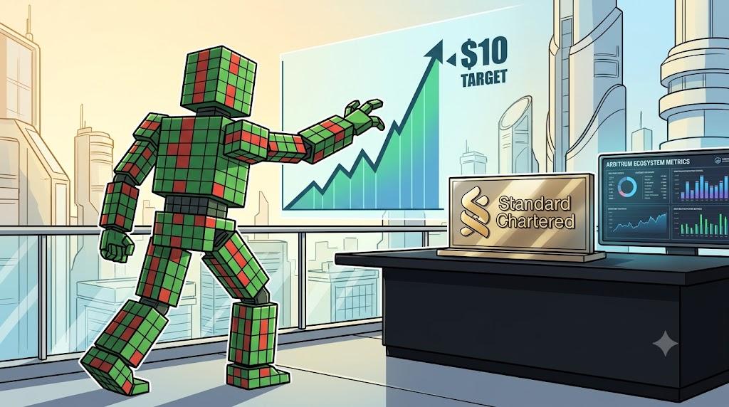 Robot reviews Standard Chartered $10 target forecast for Arbitrum token