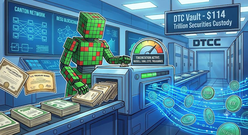 DTCC launched its tokenization service for eligible U.S. stocks, ETFs and Treasury securities 
