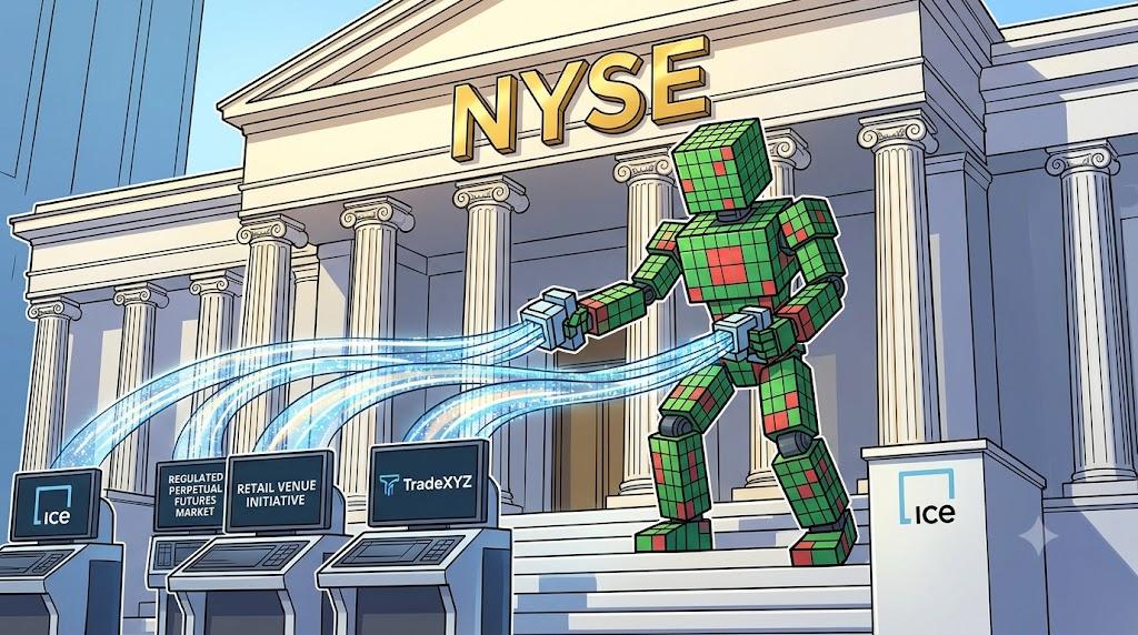 Blocky robot connecting Hyperliquid perpetual futures into NYSE exchange infrastructure