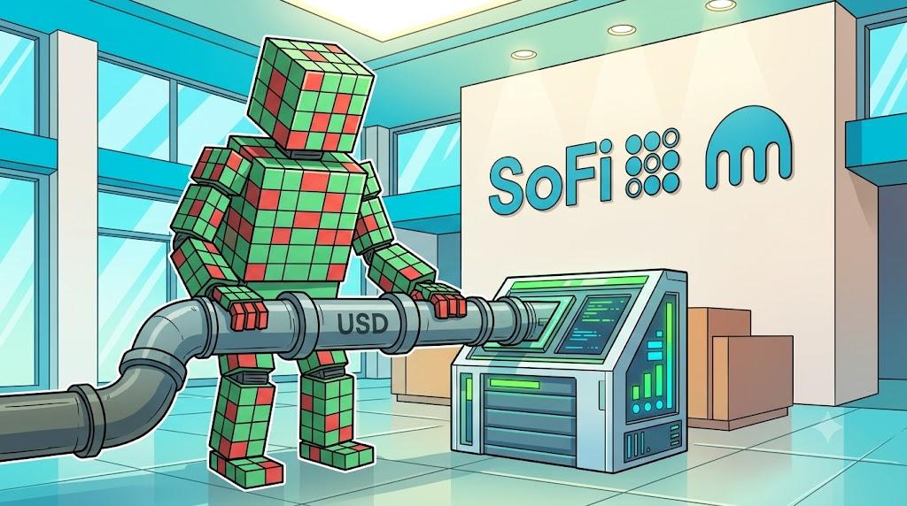Mosaic block robot connects SoFi banking rails with Kraken liquidity