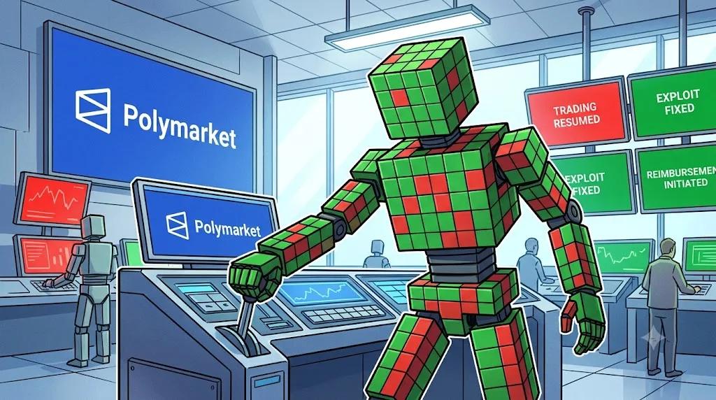 Blocky robot resuming trading operations at Polymarket prediction platform