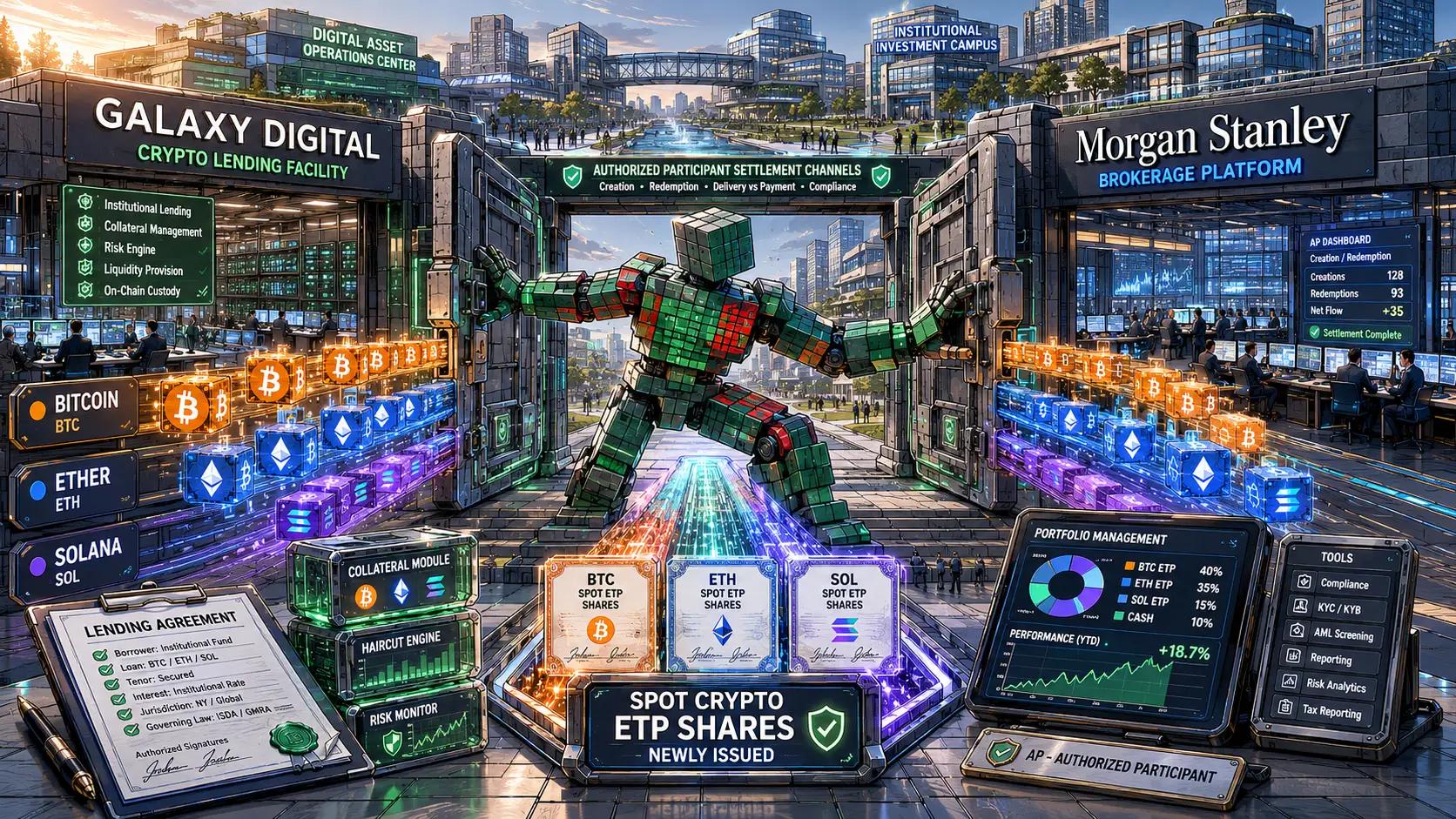 Crypto asset flows through institutional gateway