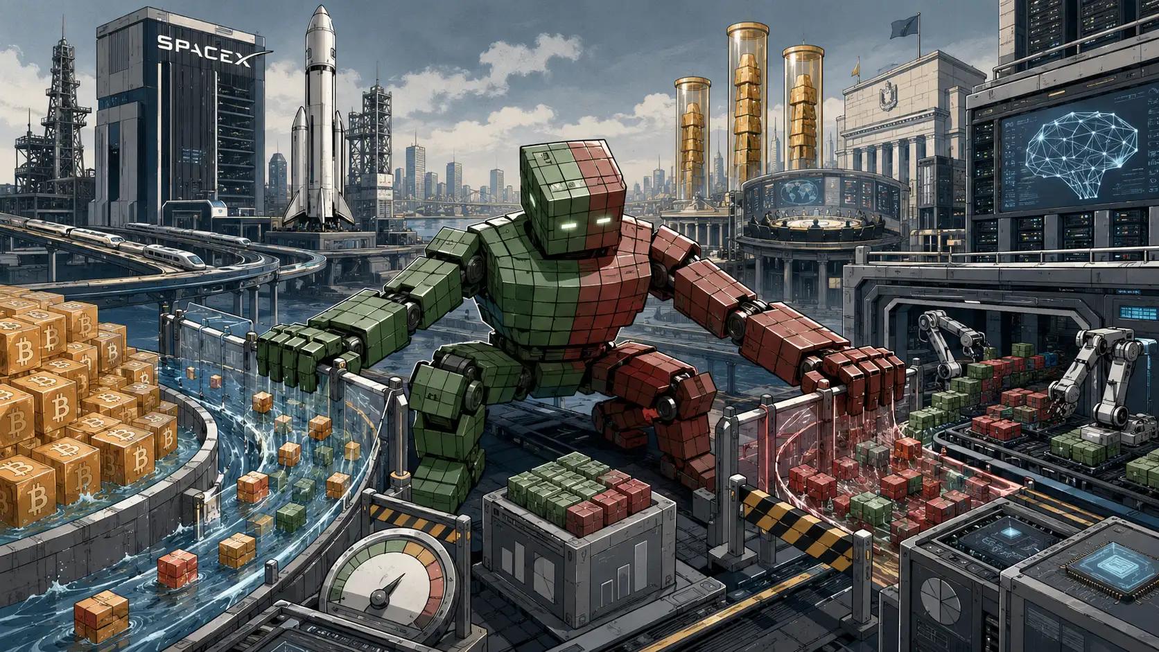 Crypto guardian in futuristic finance landscape