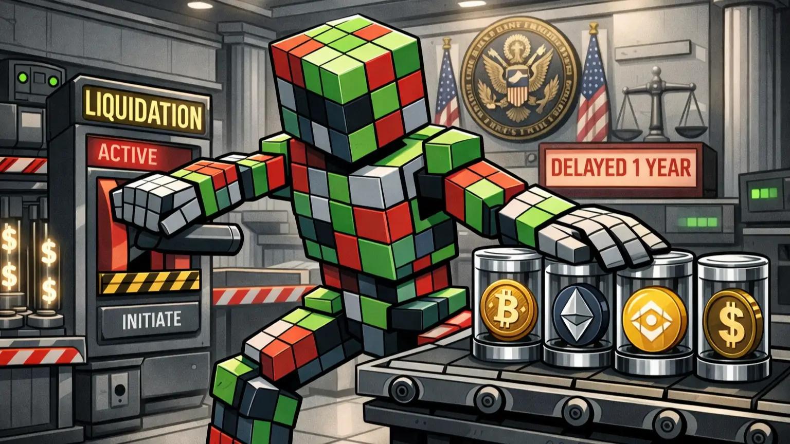 Cubic robot halts liquidation process