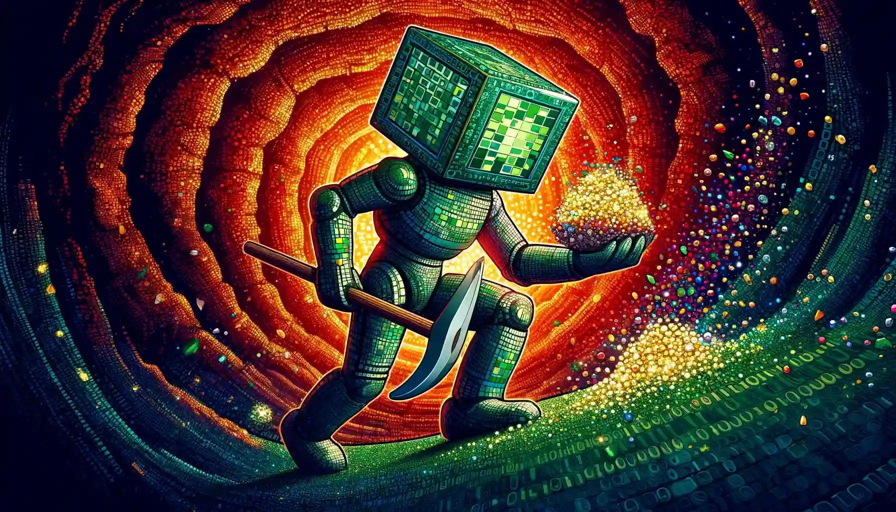 Cubic robot mining crypto gems