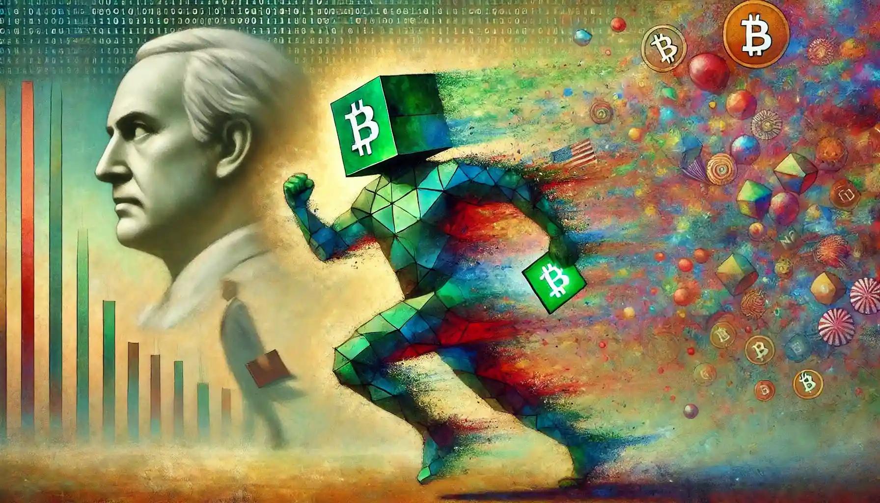 Cubic robot runs with crypto wallet amidst NFT explosion