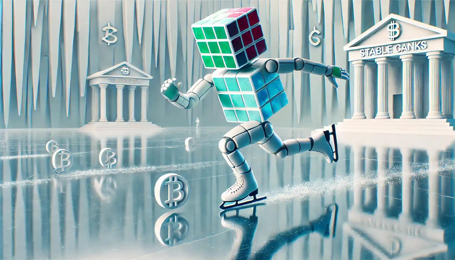 Stablecoin robot skates past frozen banks on mirrored blockchain