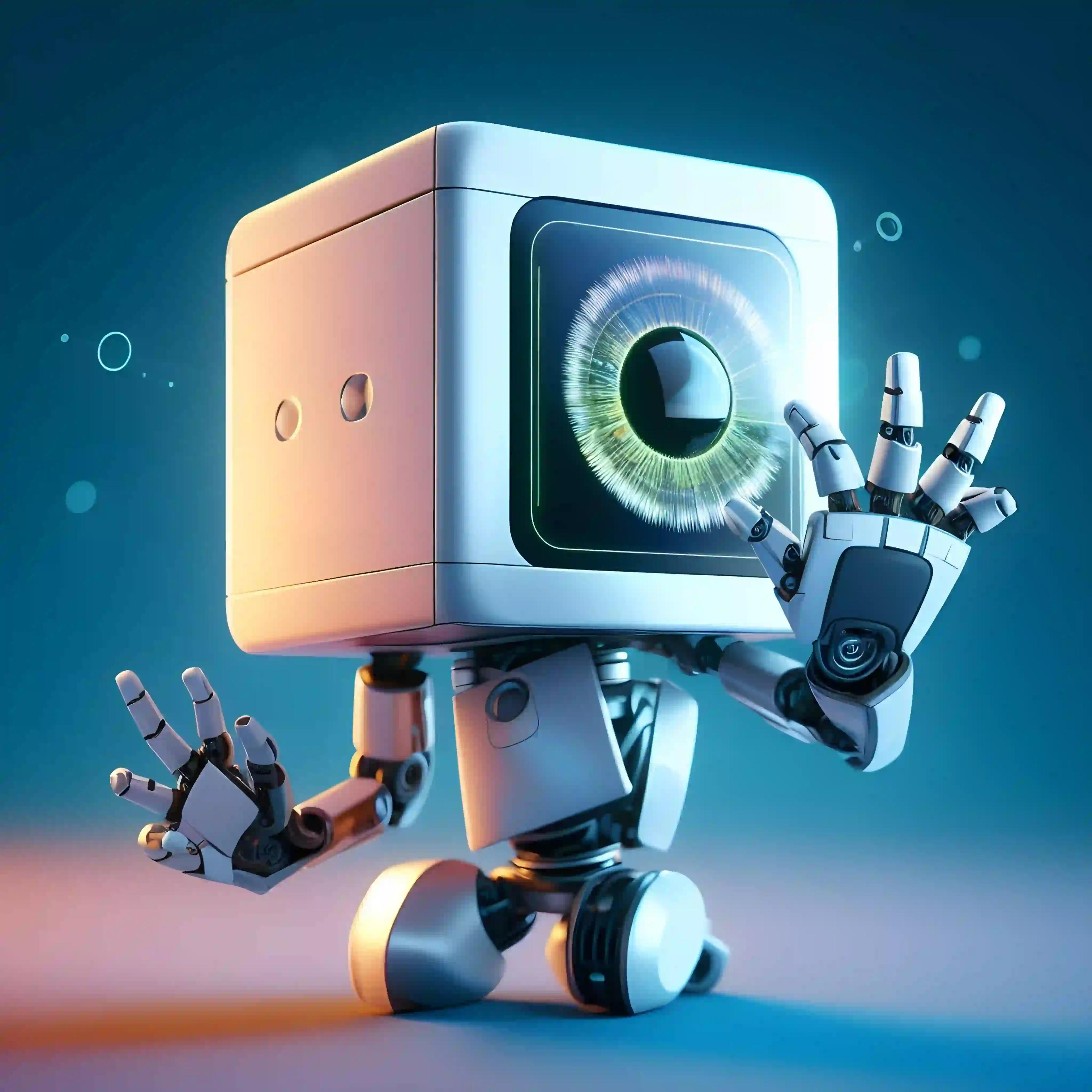 Dynamic robot performing iris scan for Worldcoin Orb