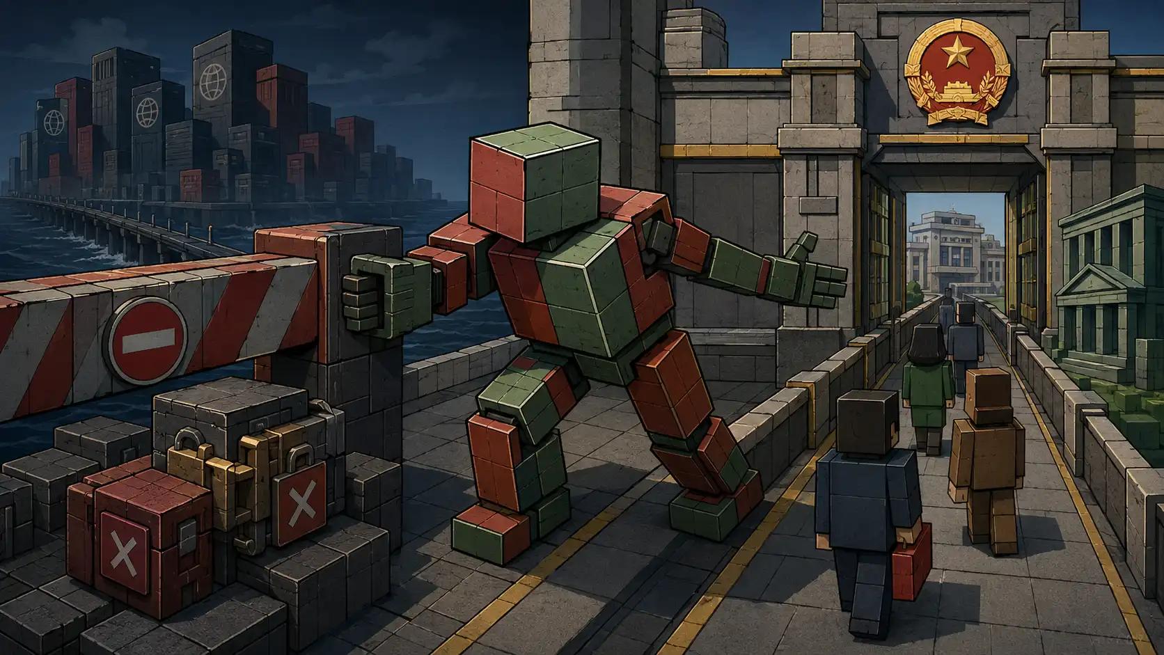 Dystopian border checkpoint enforcement
