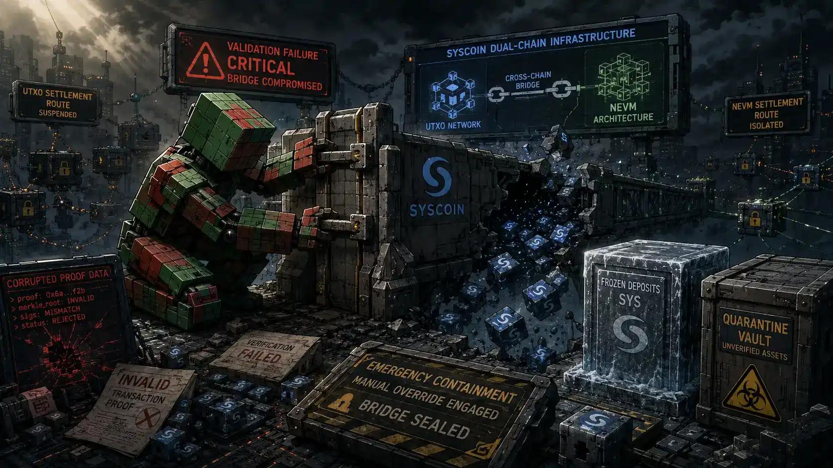 Dystopian bridge failure and security breach