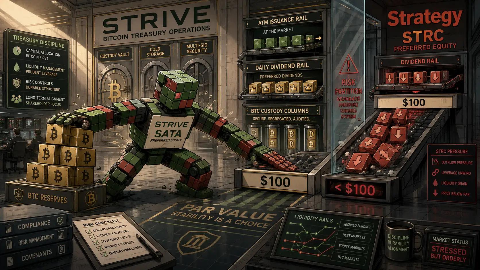 Futuristic Bitcoin treasury control room