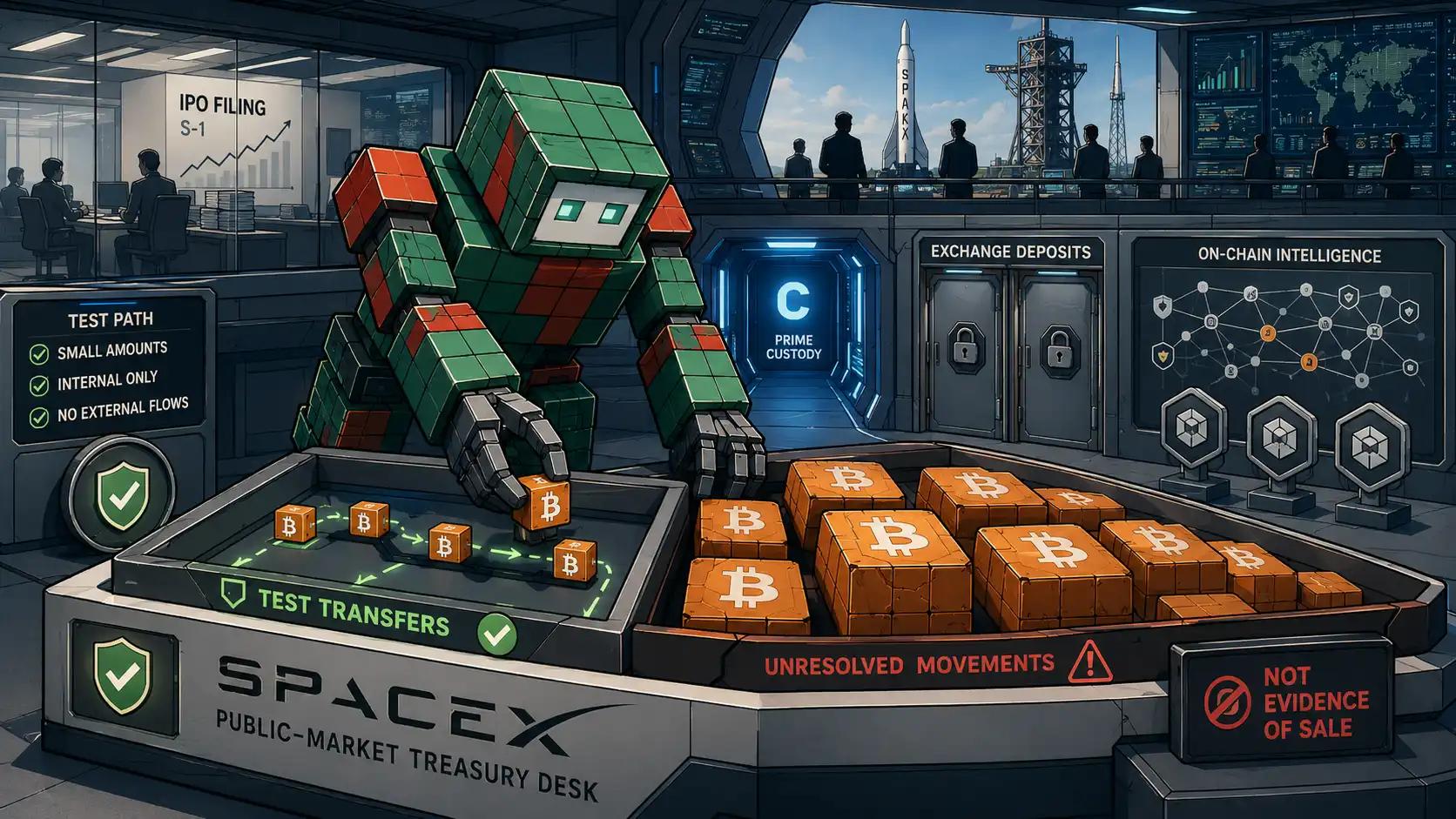 Futuristic crypto treasury control room