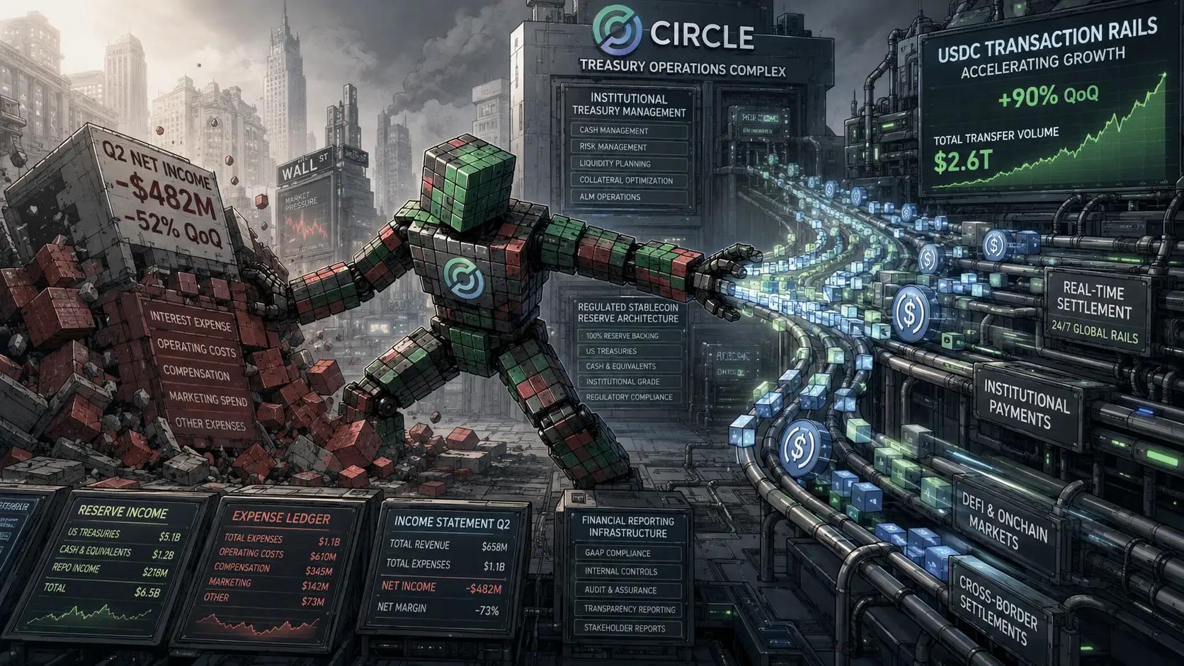 Futuristic financial operations in motion