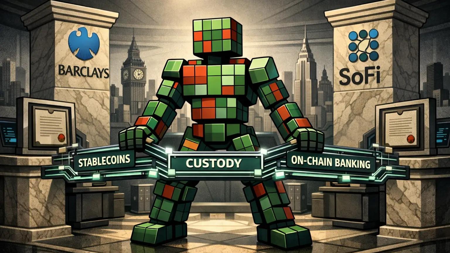 Institutional crypto adoption links banks through digital asset rails.