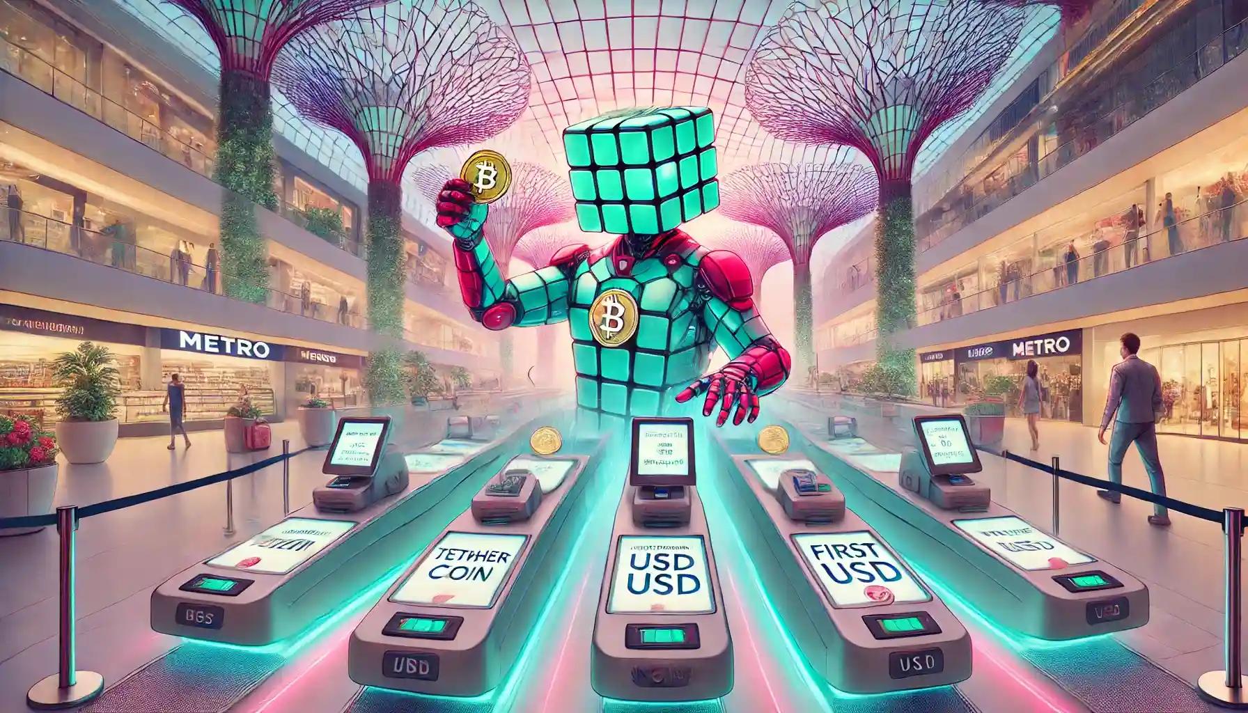 Metro Singapore accepts stablecoin payments via a robotic checkout system