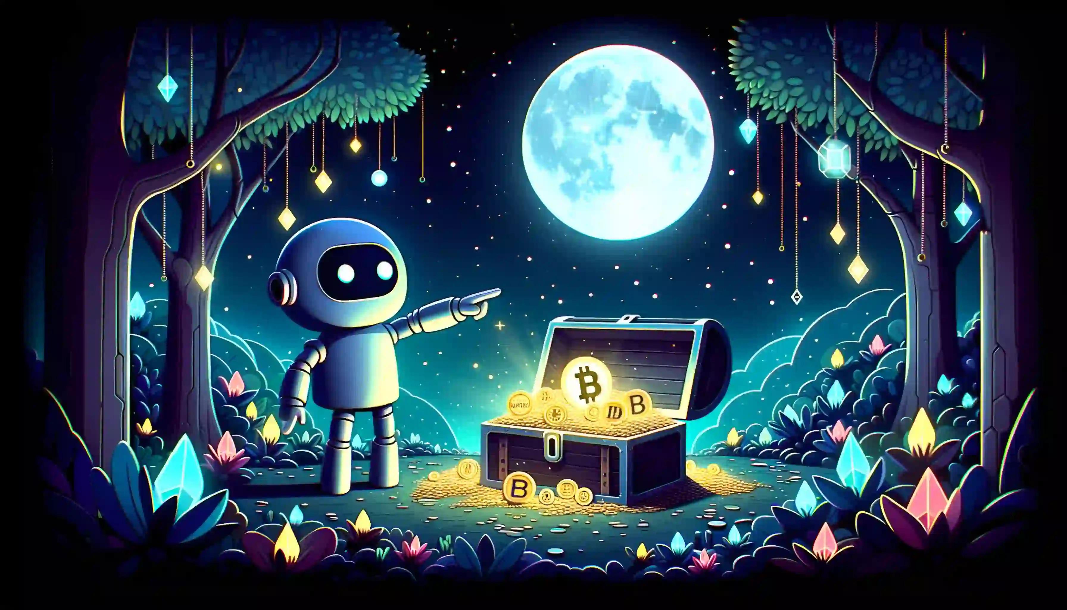 Robot animatedly showing crypto wallets for under 18