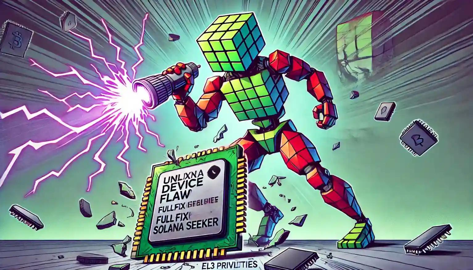 Robot attacks smartphone, showcasing a severe security breach.