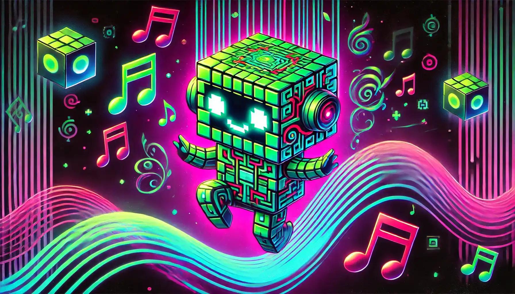 Robot dances near musical notes, misinformation challenges