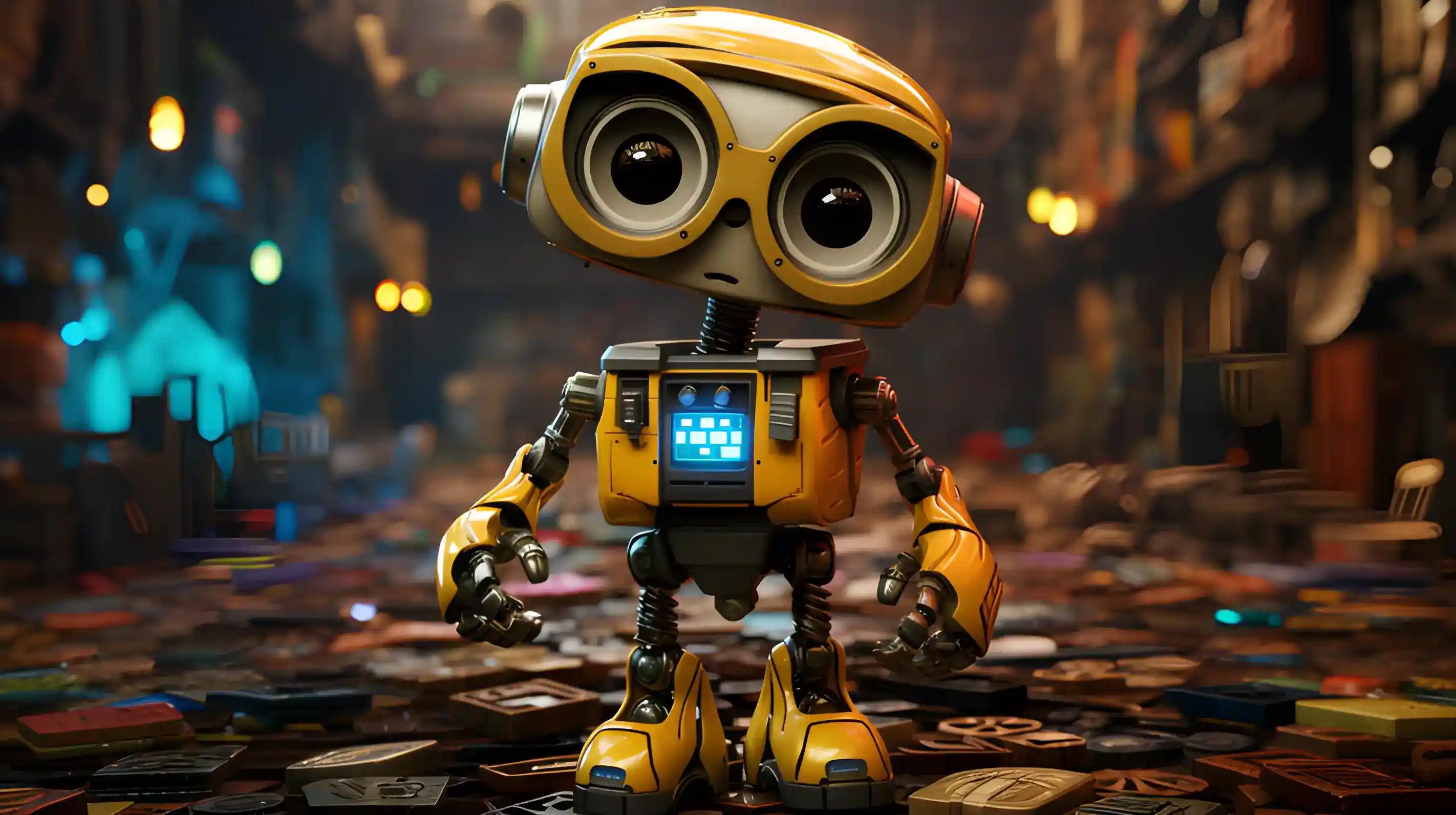 Robot dynamically minting NFTs on an assembly line, representing nft minting