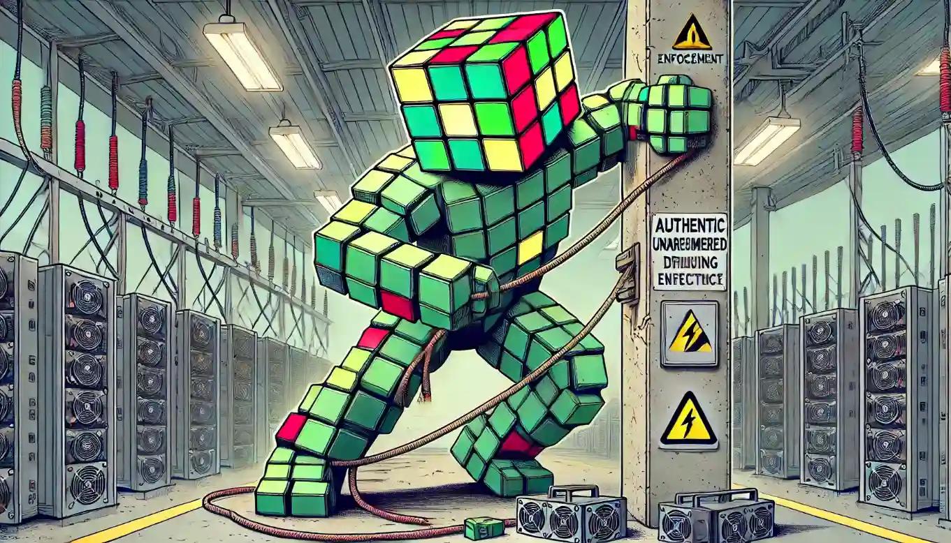 Robot halts illegal power line feeding mining rigs impacting coin market cap