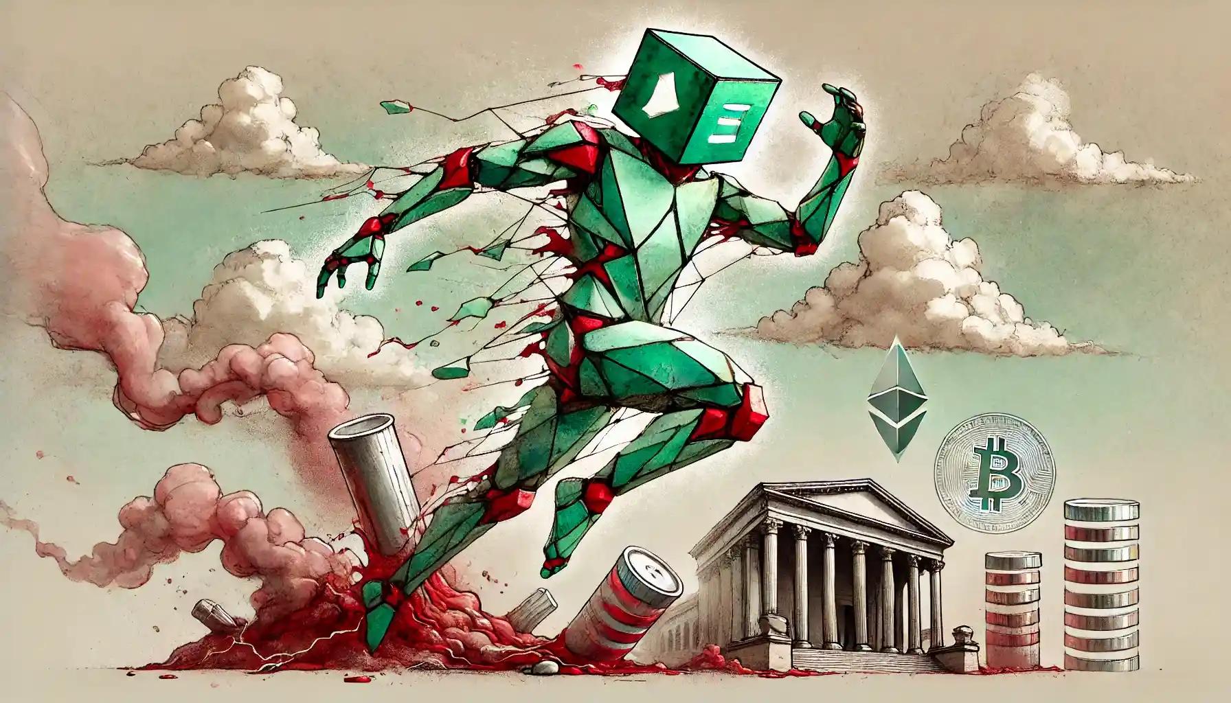 Robot jumps ETF pillars as crypto soars skyward