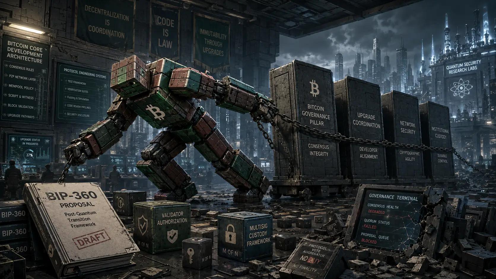 Robot pulls blockchain governance pillars