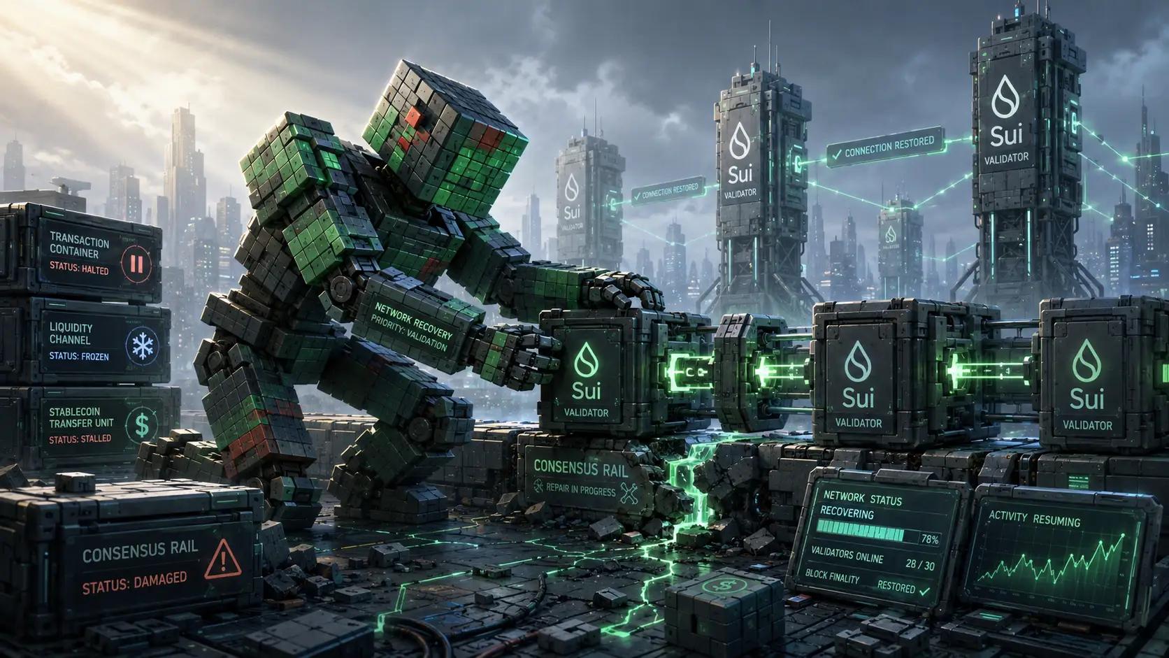 Robot repairing blockchain network infrastructure