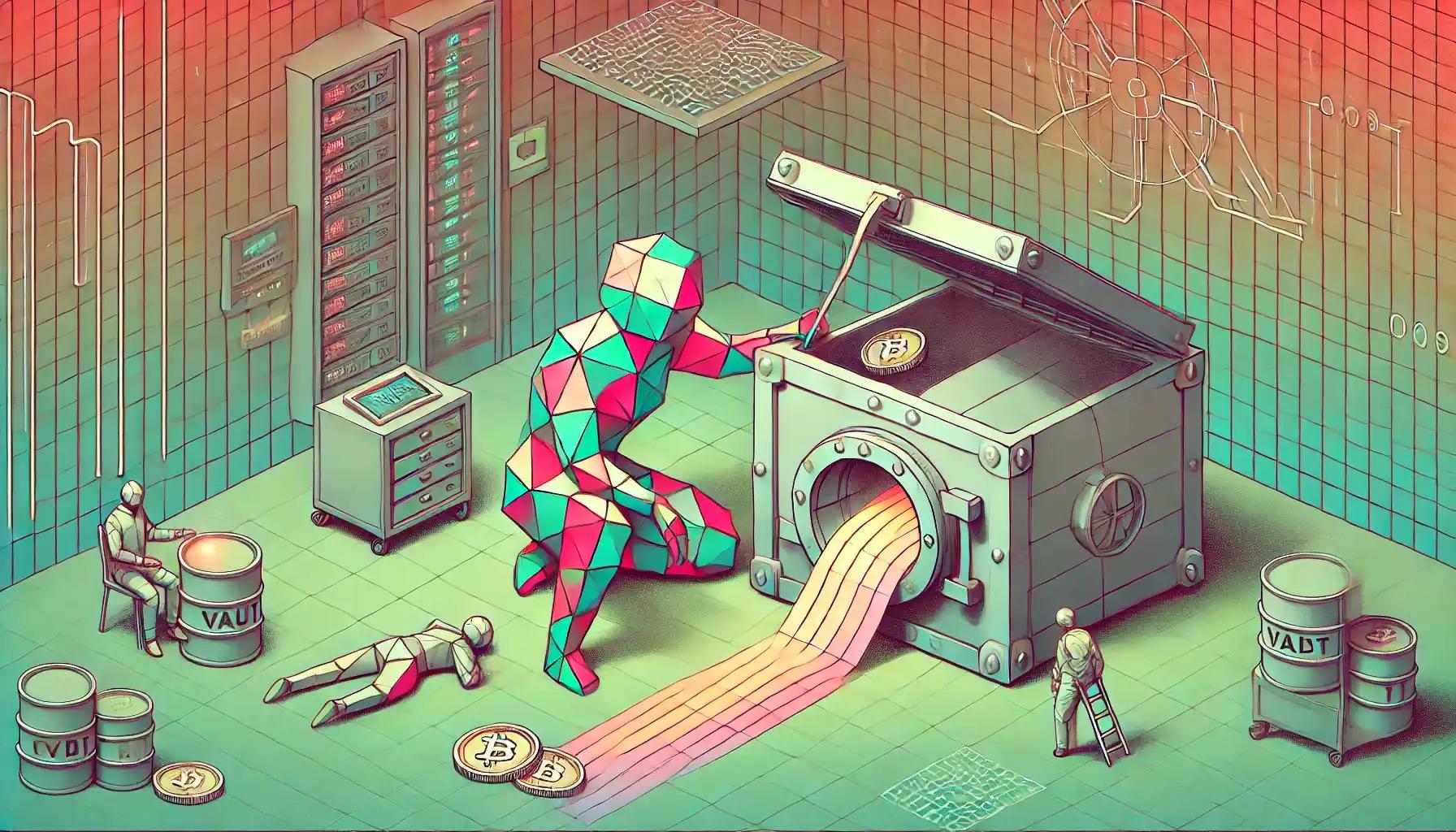 Robot struggles to close digital vault as crypto escapes through cracks