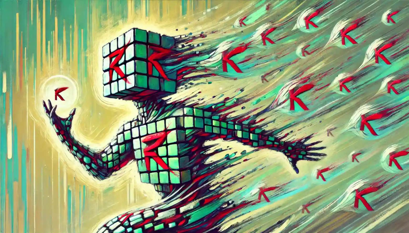 Robot surrounded by XRP tokens, symbolizing Wellgistics healthcare payments