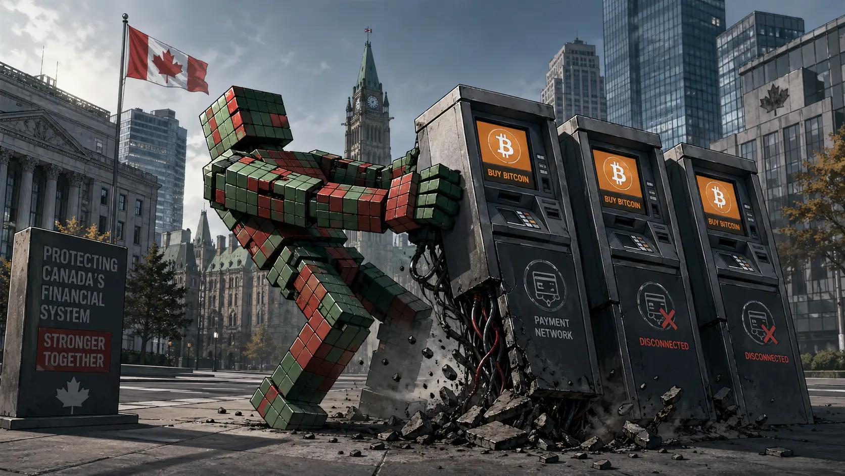 Robot tears up crypto ATMs in city
