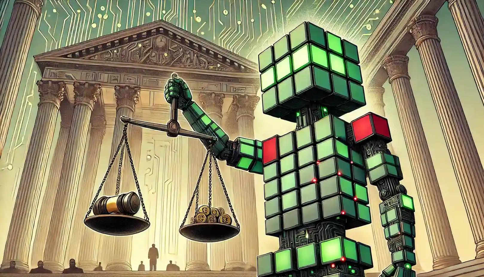 Robot weighs justice and crypto ethics before digital courthouse
