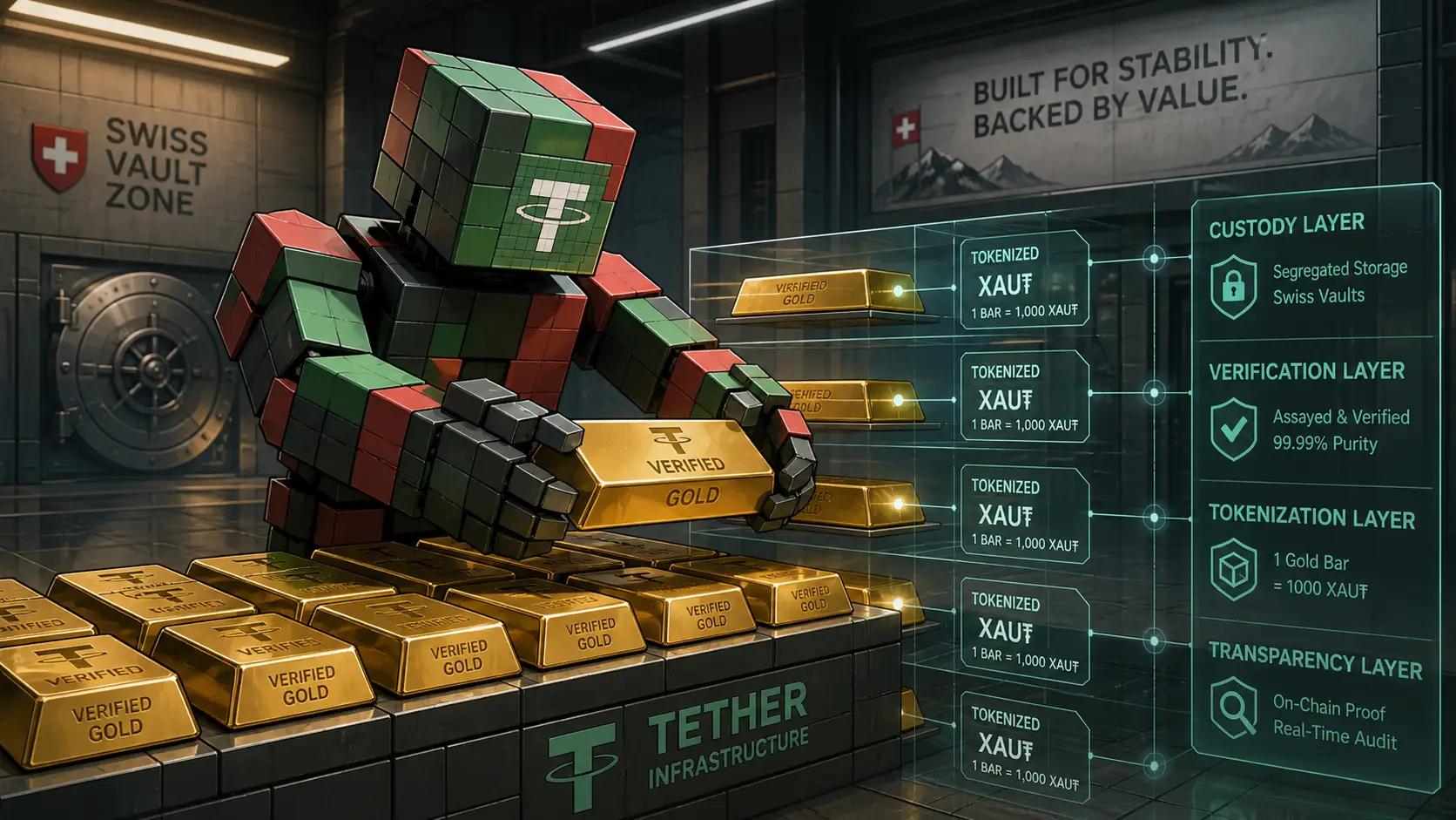 Swiss vault with tokenized gold custody